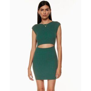 ARITZIA WILFRED Cut Out Knit Mini Dress in Emerald Green Size Medium